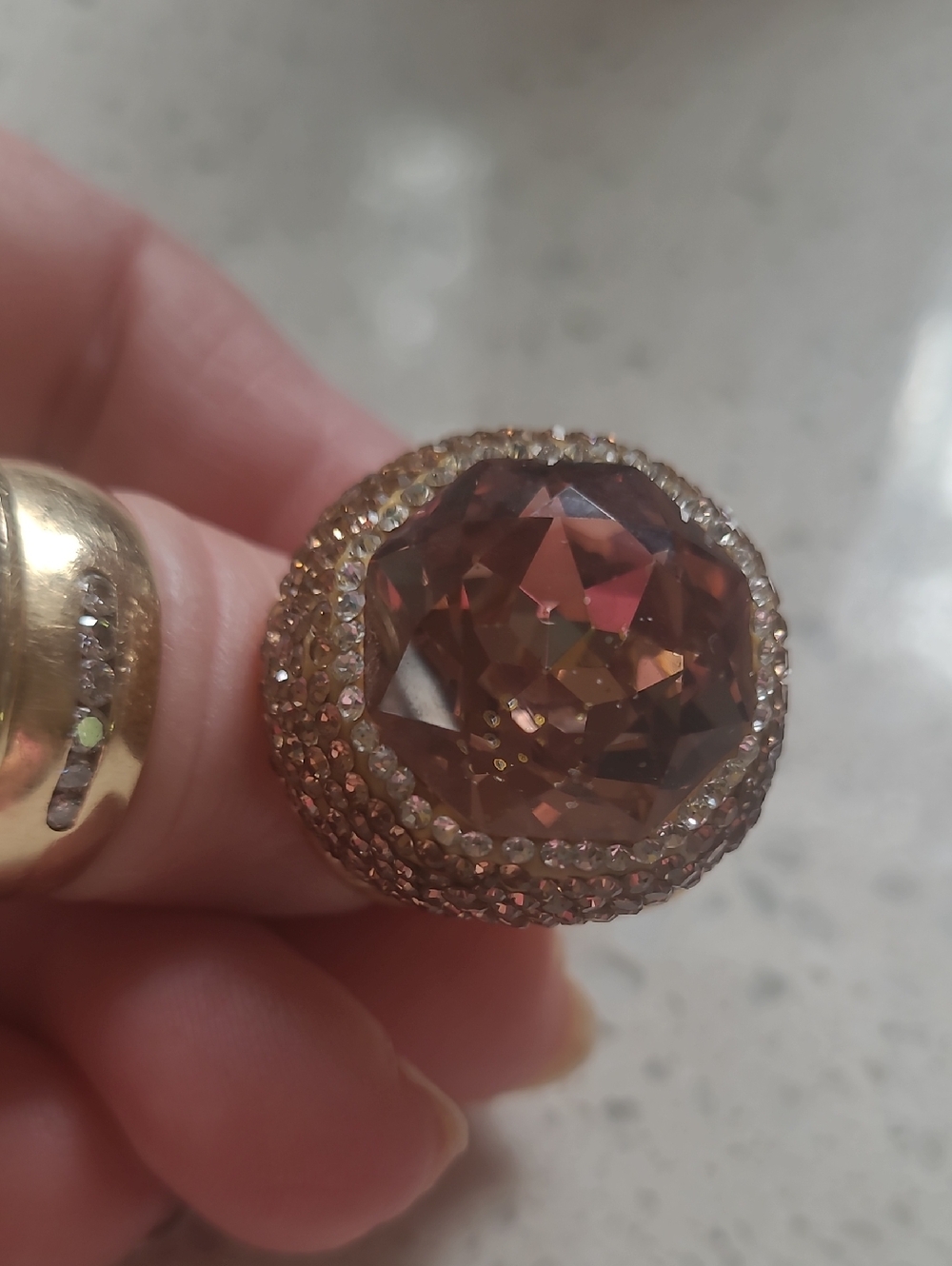 Gorgeous Sparkly Eye Candy For Your Finger Champagne Gold Ring